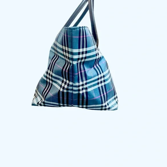 Burberry Blue Label Vintage Plaid Tote Bag – Rare Burberry Japan Line - Picture 4 of 16